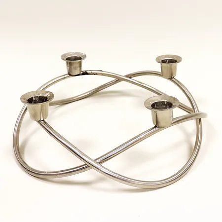 Ljusstake Georg Jensen, Season, stål, Design Maria Berntsen, Ø27cm, höjd 9cm, stearinrester, kartong. Skickas med paket.