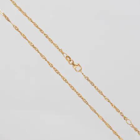 Kedja, Singapore, längd: 38,1+42,2cm, bredd: 1,6mm, 18K Vikt: 2,2 g