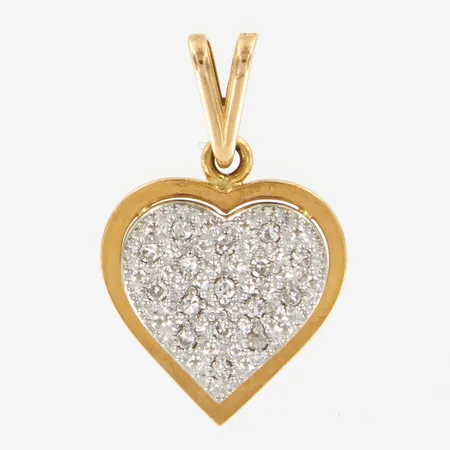 Hänge, tvåfärgat, med diamanter ca 16x0,005ct, 15x24mm, 18K Vikt: 2 g