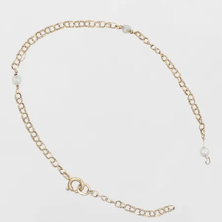 Armband, Bismarck med pärlemor, NSE Guldvaru Aktiebolag, Köping, bruten i länk, längd: 17cm, bredd: 3mm, 18K guld Vikt: 1,8 g