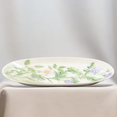 Fat Rosenthal bemålat med blommor, 36x16cm, Tyskland, handmålat (ej original i efterhand), med upphänging baksidan 