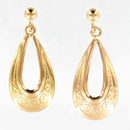 Ett par örhängen, ca 24mm, 18K Vikt: 1,3 g