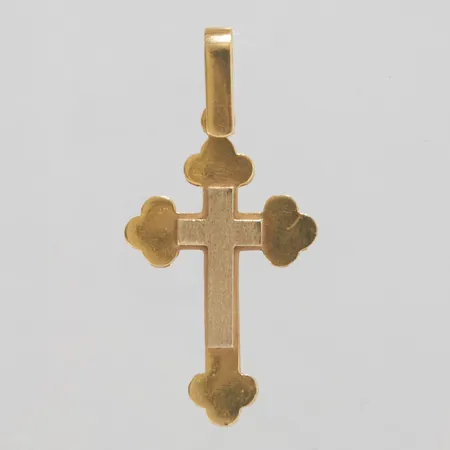 Hänge, kors, 39,5x19mm, delvis satinerat, repor, 14K Vikt: 3 g