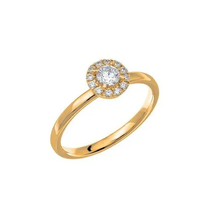 Ring med 13 diamanter Wesselton totalt 0,33ct VS SI, Ø 18,5 mm, 18k Vikt: 3,3 g