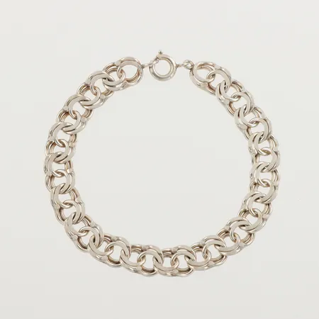 Armband Bismarck, längd ca 19 cm, bredd 8.8 mm, silver. Vikt: 15,2 g