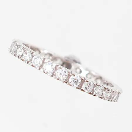 Ring med stenar, helallians, stl 17½, bredd: 2mm, silver 925/1000 Vikt: 1,7 g