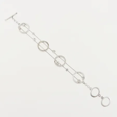 Armband med stenar, Swarovski, längd ca 20 cm, bredd 4.2-18.5 mm, silver. Vikt: 0 g