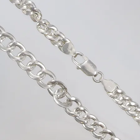 Kedja Pansar, platt modell 43cm bredd 7mm, silver 925/1000 Vikt: 31,7 g
