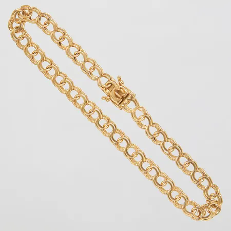 Armband, Bismarck, längd: 21,2cm, bredd: 6mm, svenska stämplar, 18K Vikt: 11,4 g