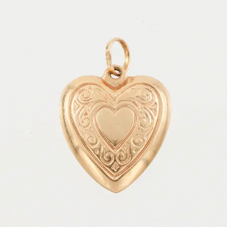 Hänge "Hjärta", höjd med ögla 20 mm, 18k. Vikt: 1,2 g
