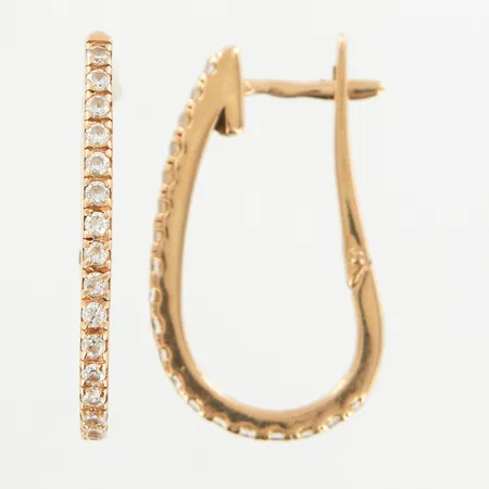 Ett par örhängen med stenar, ca 24mm, 14K Vikt: 3,3 g