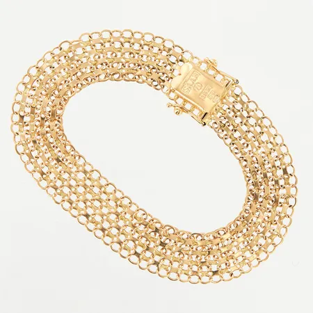 Armband X-länk, 19cm, bredd 12mm, skevheter, 18K Vikt: 13,7 g