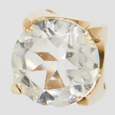 Ring med bergkristall, Ø17½, bredd: 3,4-20mm, 14K Vikt: 6,6 g
