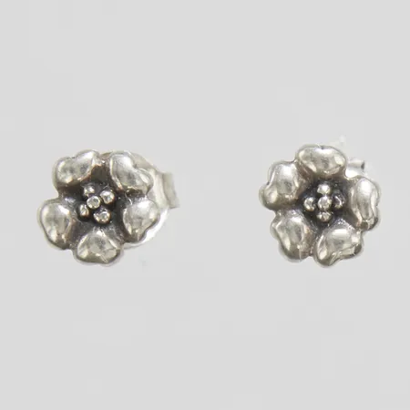Örhängen, blommor, 6,9-7,3mm, silver, 925/1000 Vikt: 1 g