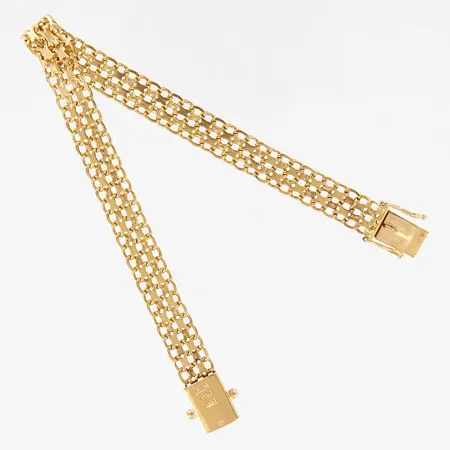 Armband X-länk, 19,5cm, bredd: 8mm, 18K,  Vikt: 14,5 g