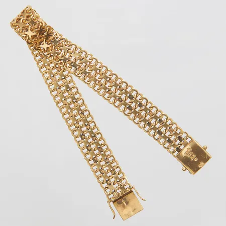 Armband, 19,9cm, x-länk, Svenska stämplar, 18K  Vikt: 25,1 g