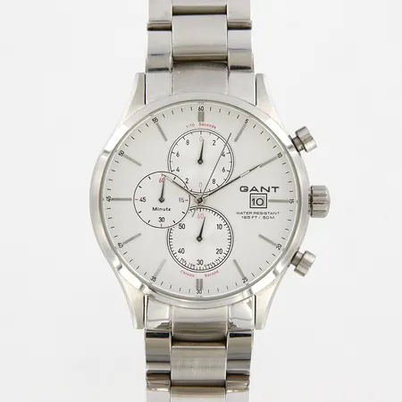 Armbandsur Gant Ø42mm, kronograf, datum, safirglas, ref:W70405, quartz, stål, behov av batteribyte två extra länkbitar, box 