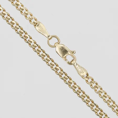 Kedja, Pansar, längd: 46 cm, bredd: 2 mm, utländska stämplar, 14K guld. Vikt: 6,8 g