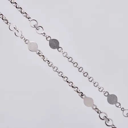 Collier längd ca 150cm (ej lås), bredd ca 4-10mm, 925/1000 silver Vikt: 83,6 g