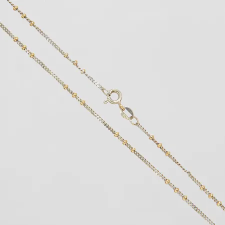 Kedja, Pansar, vitguld, integrerade kulor rödguld, längd: 51cm, bredd: 1,2-1,8mm, 18K Vikt: 4,5 g