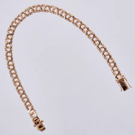 Armband Bismarck, längd ca 19cm, bredd ca 6mm, BEH Bengt Hallberg Guldsmeds AB 1972, 18K Vikt: 11,2 g