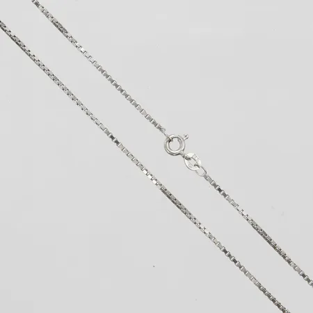 Kedja, 44,8cm, venezia, vitguld, kattfot, 18K Vikt: 5,5 g