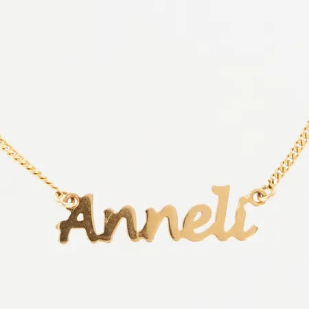 Collier pansar med namn, 45cm, bredd 2-9mm, 18K Vikt: 7,9 g