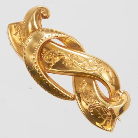 Brosch, 38mm, GVH, 18K Vikt: 3 g