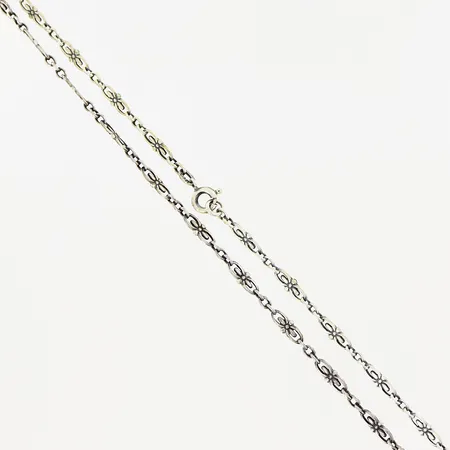Kedja 62cm, bredd 3mm, svensk importstämpel, silver  Vikt: 8,1 g
