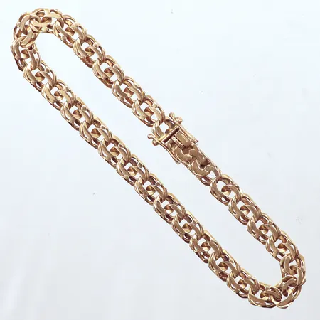 Armband Bismarck, längd 20cm, bredd 6,3mm, år1962, 18K Vikt: 14,2 g