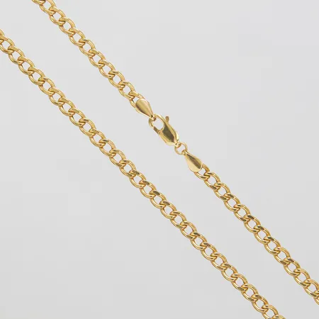 Kedja, Pansar, gles, ihålig, längd: 45,5cm, bredd: 3,5mm, 18K Vikt: 6,7 g