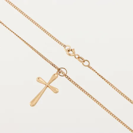 Collier med hänge, längd ca 40 cm, hängets höjd 27 mm, 18k. Vikt: 4,3 g