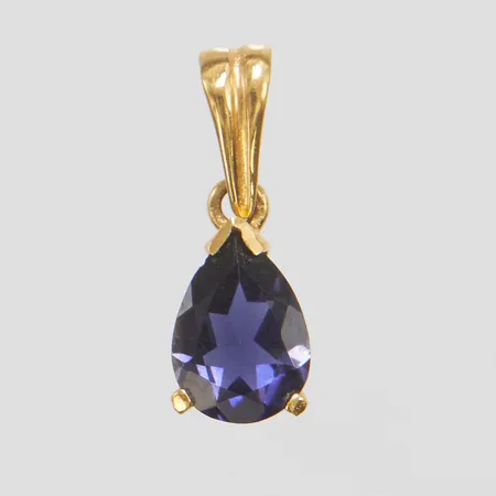 Hänge med mörk ametist, 16,5x6,1mm, 18K Vikt: 0,8 g