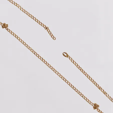 Kedja, Pansar, längd 36cm, bredd 1,7mm, defekt/saknar lås, knutar, 18K   Vikt: 3,5 g
