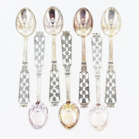7 kaffeskedar, Princess, 120mm, Ceson, silver 830/1000 Vikt: 93,9 g