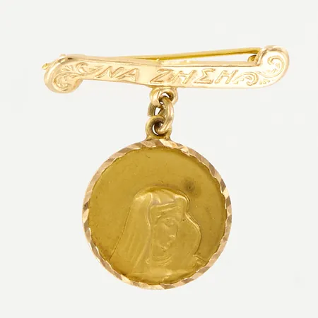 Brosch, 25x23mm, 14K Vikt: 1,6 g