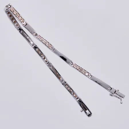 Armband med vita sten, längd: ca 19,4cm, bredd: ca 3mm, silver, 925/1000 Vikt: 9,5 g
