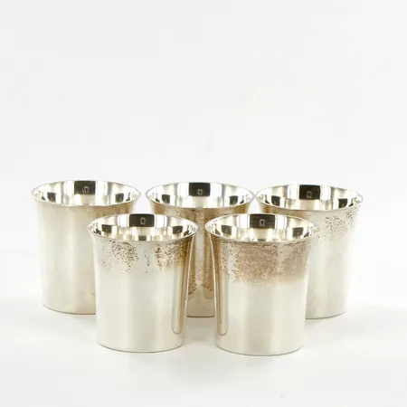 Fem supkoppar, höjd: 43mm, W.A.Bolin, Silver  Vikt: 155,5 g