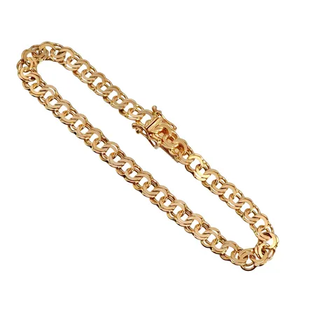 Armband Bismarck, 18K guld, Ceson Guldvaru Ab (K&EC), svensk kontrollstämpel, längd knäppt 19,0 cm, bredd 6 mm, mycket fint skick Vikt: 13,4 g