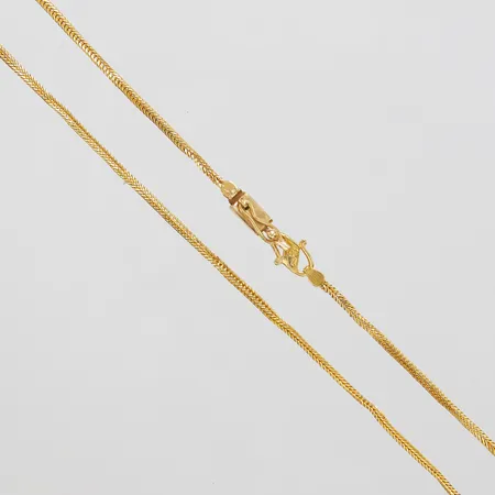 Kedja, längd: 42cm, bredd: 1,5mm, ojämnheter på länken, 22K Vikt: 7,4 g