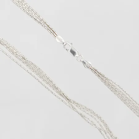 Collier femradigt, längd: 43cm, bredd: 5mm, GHA, 925/1000 silver Vikt: 12,9 g