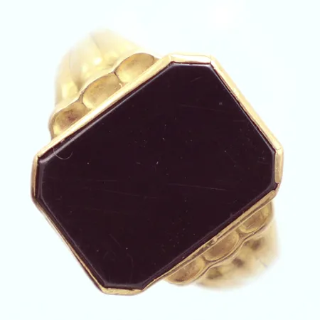 Ring, hematit, Ø19¾, Hallberg Guldvarufirma Bengt Köping, år 1955, 18k   Vikt: 6,2 g