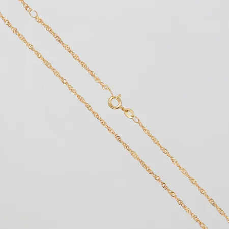 Kedja, Singapore, längd: 37,6+41,6cm, bredd: 1,6mm, 18K Vikt: 2 g