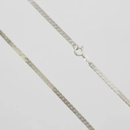Collier, manglad Pansar, längd: 38cm, bredd: 3,2mm, Balestra, silver, 925/1000 Vikt: 10,7 g