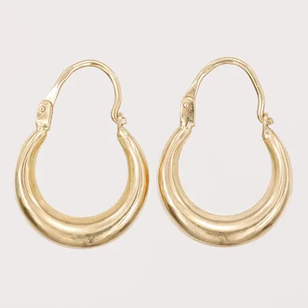 Ett par örhängen, mormorscreoler, höjd: 20 mm, bredd: 4 mm, 18K guld. Vikt: 1,6 g