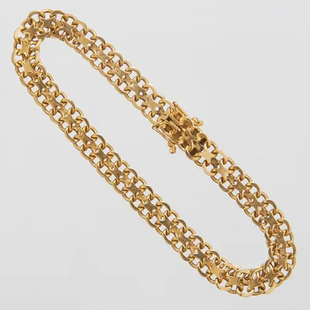 Armband, 19cm, x-länk, Svenska stämplar, 18K  Vikt: 12,8 g