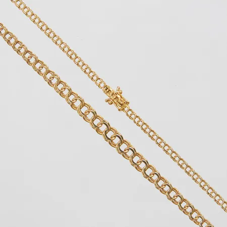Collier, doserad Bismarck, längd: 43cm, bredd: 3-5,7mm, svenska stämplar, 18K Vikt: 10 g