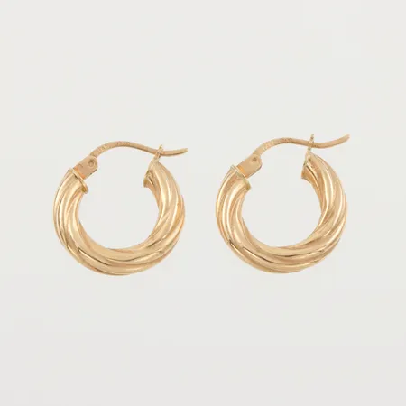 Örhängen paret, Guldfynd AB, diameter ca 17 mm, 18k. Vikt: 2,3 g