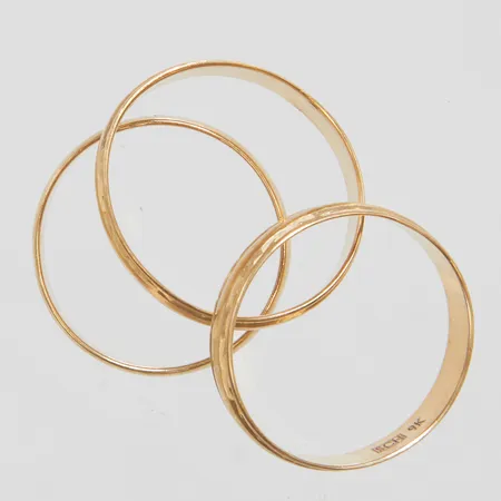3 Ringar, Ø16-16½, bredd: 3,4mm, skeva, 9K Vikt: 3,2 g