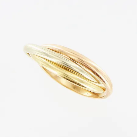 Ring, 3 sammansatta ringar, vit/gul/rödguld, stl 16¾, bredd 4,5mm, 18K Vikt: 5,9 g